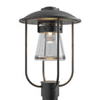 Hubbardton Forge 2019 Coastal Black Clear Glass (ZM) Erlenmeyer Outdoor Post Light