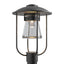 Hubbardton Forge 2019 Coastal Black Clear Glass (ZM) Erlenmeyer Outdoor Post Light
