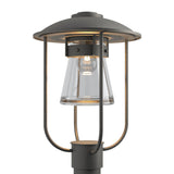 Hubbardton Forge 2019 Coastal Natural Iron Clear Glass (ZM) Erlenmeyer Outdoor Post Light