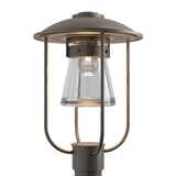 Hubbardton Forge 2019 Coastal Dark Smoke Clear Glass (ZM) Erlenmeyer Outdoor Post Light