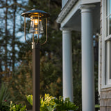 Hubbardton Forge 2019 Coastal Dark Smoke Clear Glass (ZM) Erlenmeyer Outdoor Post Light