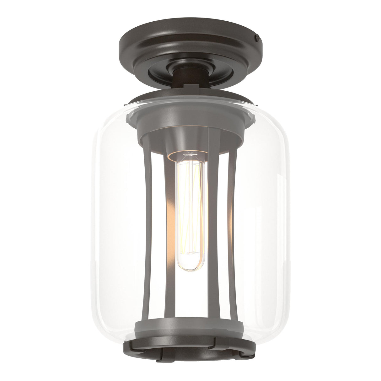 Hubbardton Forge 2022 Coastal Oil Rubbed Bronze Clear Glass (ZM) Fairwinds Outdoor Semi-Flush