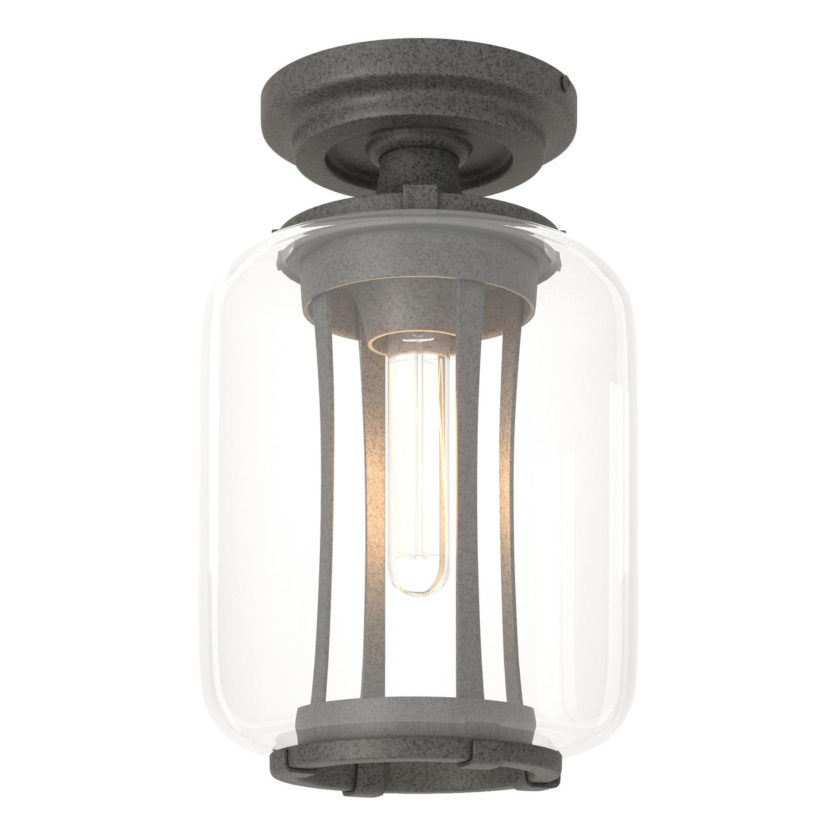 Hubbardton Forge 2022 Coastal Natural Iron Clear Glass (ZM) Fairwinds Outdoor Semi-Flush