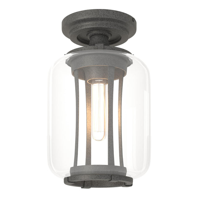 Hubbardton Forge 2022 Coastal Natural Iron Clear Glass (ZM) Fairwinds Outdoor Semi-Flush