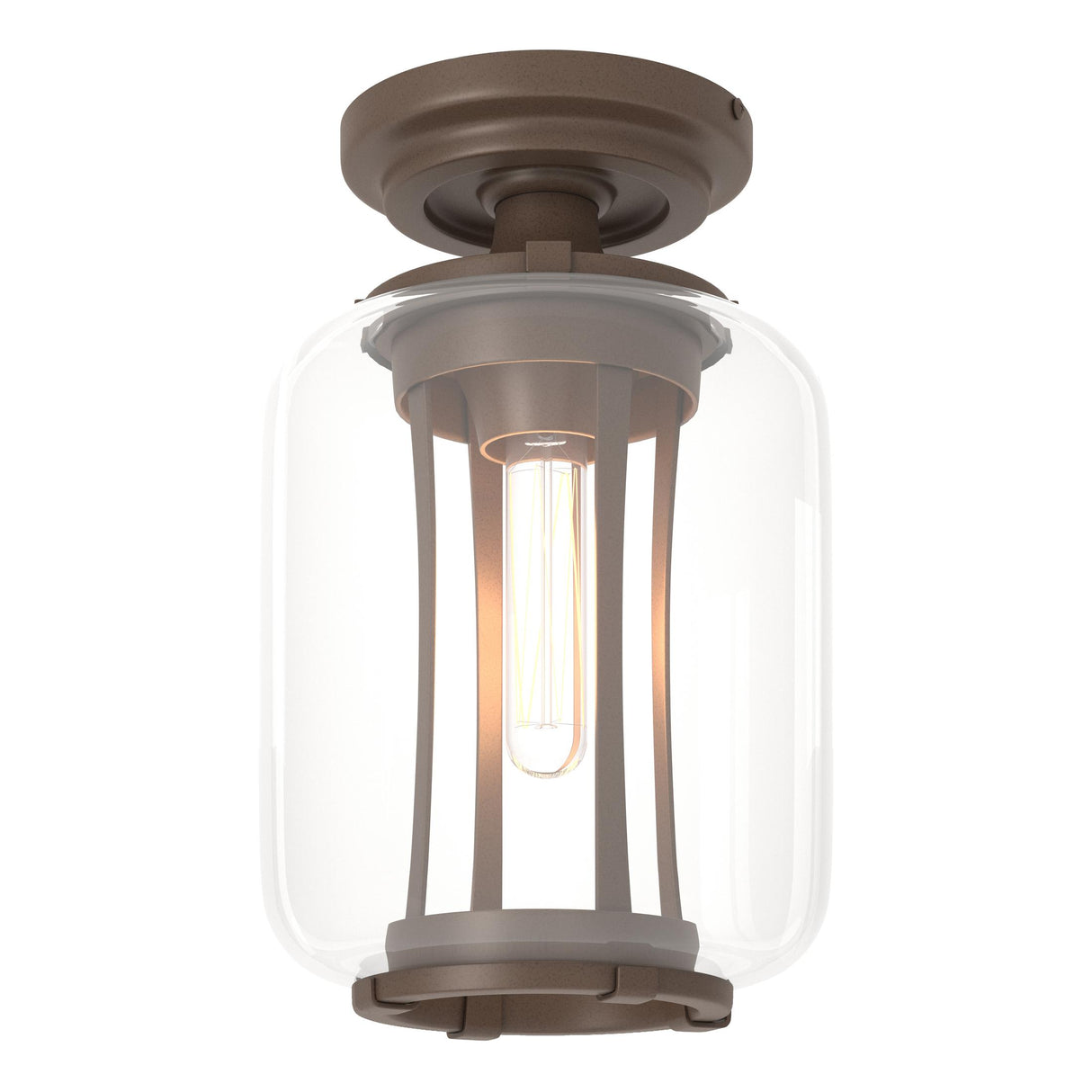 Hubbardton Forge 2022 Coastal Bronze Clear Glass (ZM) Fairwinds Outdoor Semi-Flush