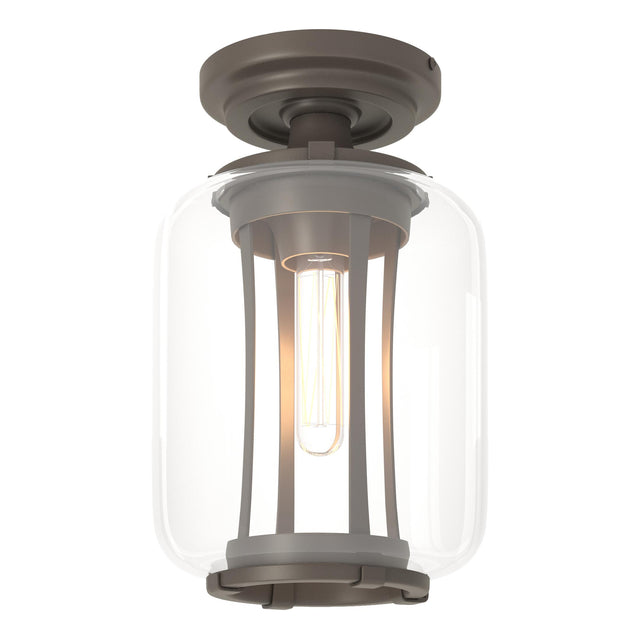 Hubbardton Forge 2022 Coastal Dark Smoke Clear Glass (ZM) Fairwinds Outdoor Semi-Flush