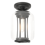 Hubbardton Forge 2022 Coastal Black Clear Glass (ZM) Fairwinds Outdoor Semi-Flush