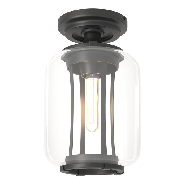 Hubbardton Forge 2022 Coastal Black Clear Glass (ZM) Fairwinds Outdoor Semi-Flush