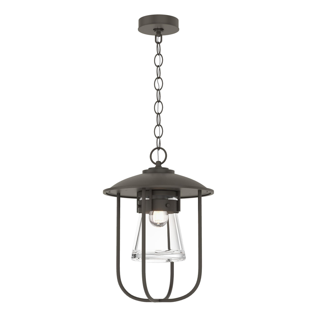 Hubbardton Forge 2019 Coastal Dark Smoke Clear Glass (ZM) Erlenmeyer Outdoor Pendant