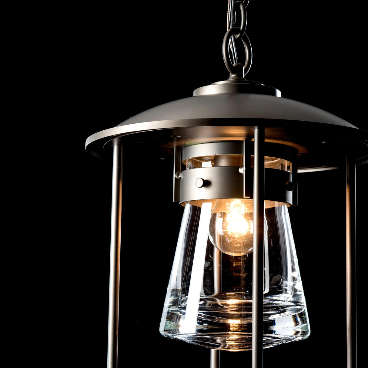 Hubbardton Forge 2019 Coastal Dark Smoke Clear Glass (ZM) Erlenmeyer Outdoor Pendant