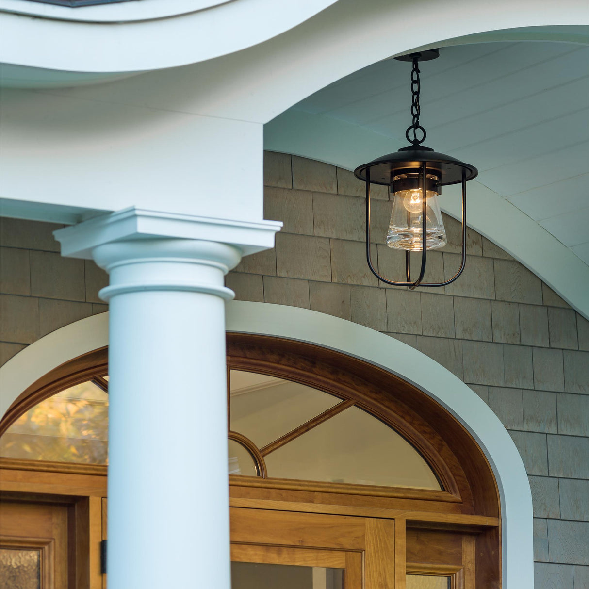 Hubbardton Forge 2019 Coastal Dark Smoke Clear Glass (ZM) Erlenmeyer Outdoor Pendant