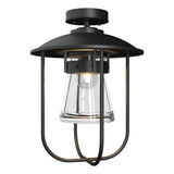 Hubbardton Forge 2019 Coastal Black Clear Glass (ZM) Erlenmeyer Outdoor Semi-Flush