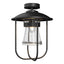 Hubbardton Forge 2019 Coastal Black Clear Glass (ZM) Erlenmeyer Outdoor Semi-Flush