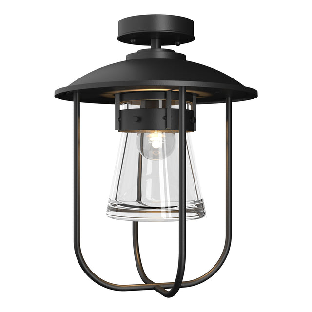 Hubbardton Forge 2019 Coastal Black Clear Glass (ZM) Erlenmeyer Outdoor Semi-Flush