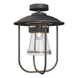 Hubbardton Forge 2019 Coastal Natural Iron Clear Glass (ZM) Erlenmeyer Outdoor Semi-Flush