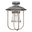Hubbardton Forge 2019 Coastal Burnished Steel Clear Glass (ZM) Erlenmeyer Outdoor Semi-Flush