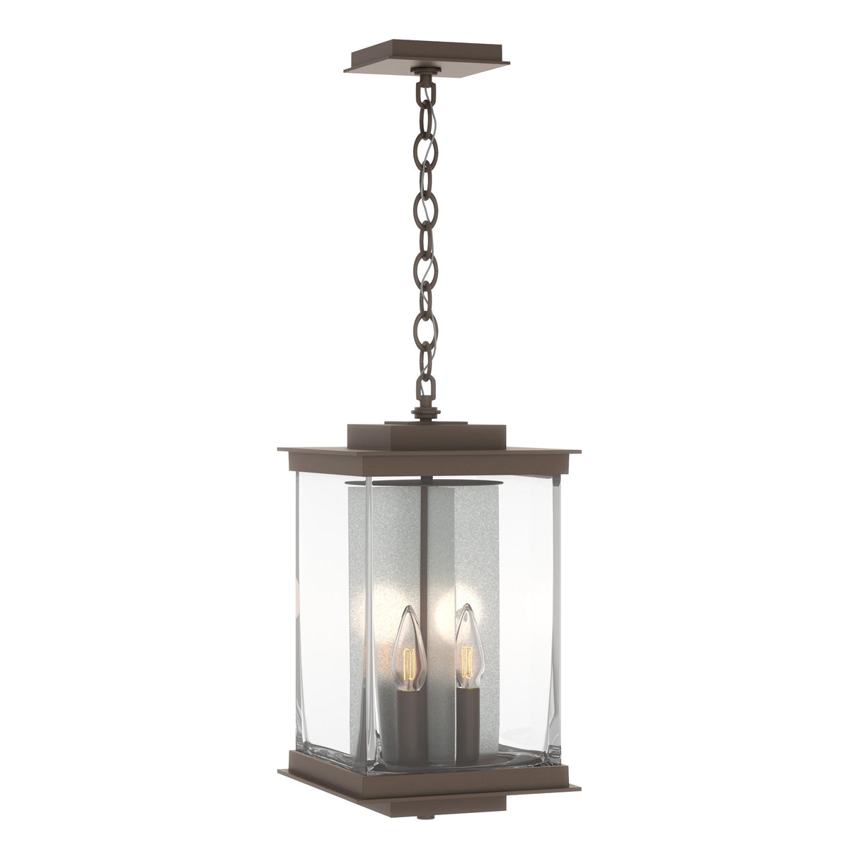 Hubbardton Forge 2021 Coastal Bronze Translucent Vintage Platinum Clear Glass (ZM) Kingston Outdoor Large Lantern