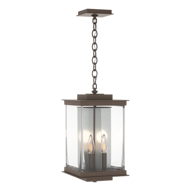Hubbardton Forge 2021 Coastal Bronze Translucent Vintage Platinum Clear Glass (ZM) Kingston Outdoor Large Lantern