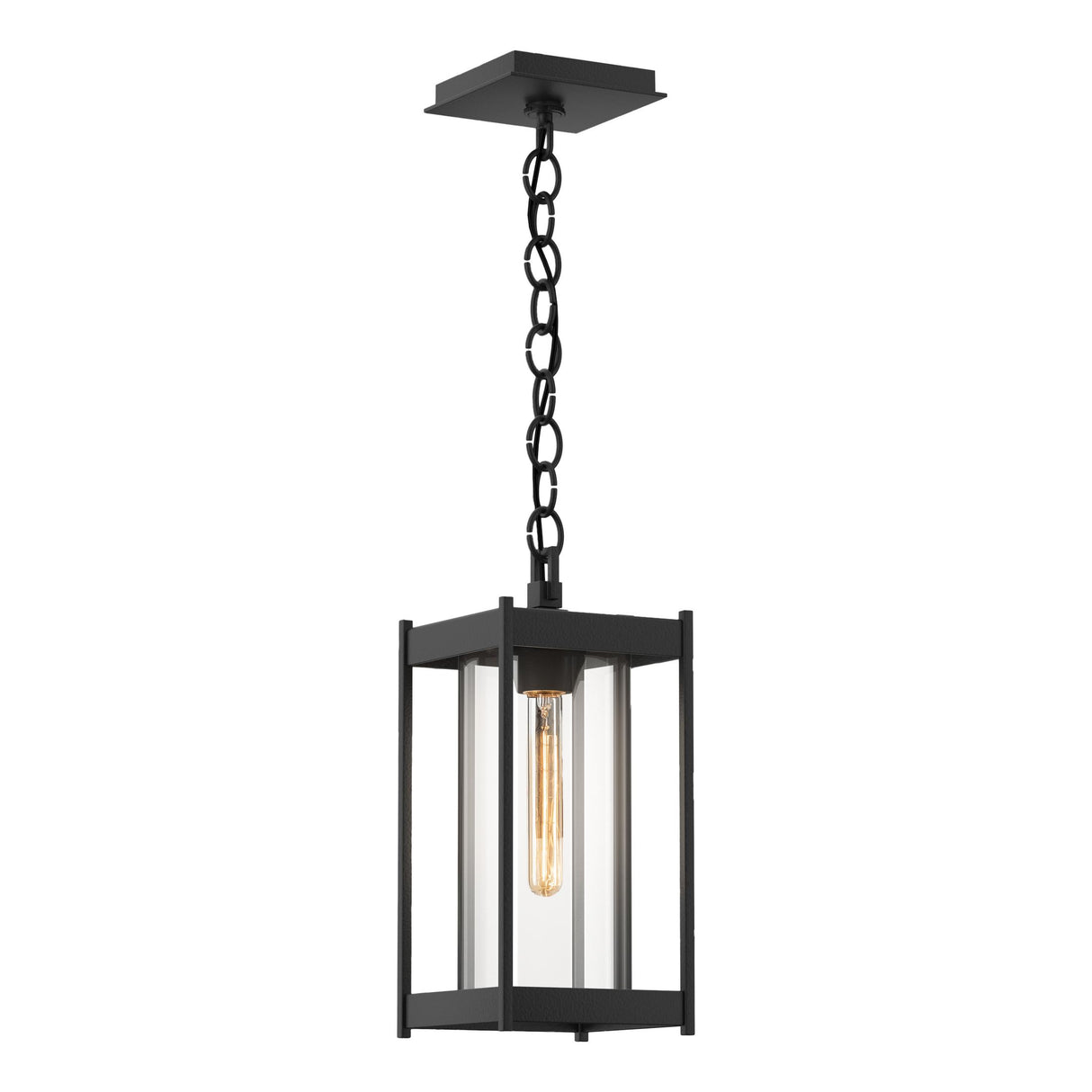 Hubbardton Forge 2023 Coastal Black Clear Glass (ZM) Cela Medium Outdoor Lantern