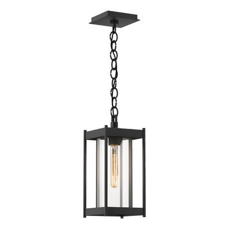 Hubbardton Forge 2023 Coastal Black Clear Glass (ZM) Cela Medium Outdoor Lantern