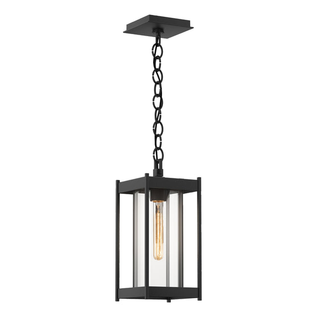 Hubbardton Forge 2023 Coastal Black Clear Glass (ZM) Cela Medium Outdoor Lantern