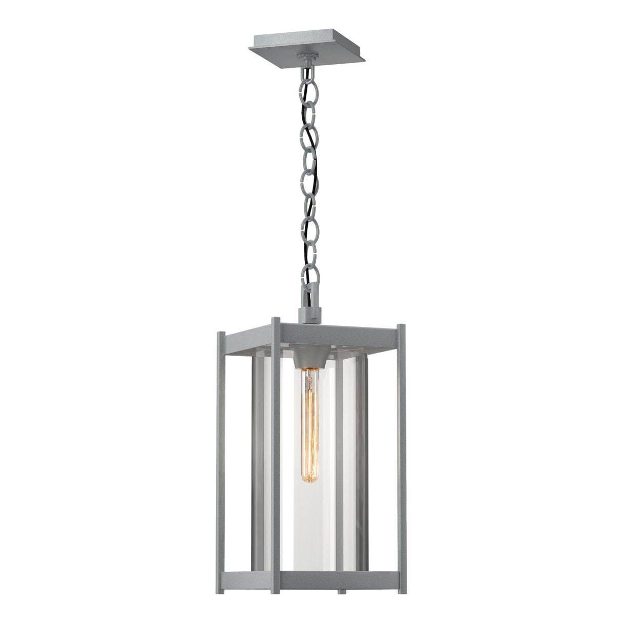 Hubbardton Forge 2023 Coastal Burnished Steel Clear Glass (ZM) Cela Large Outdoor Lantern