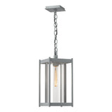Hubbardton Forge 2023 Coastal Burnished Steel Clear Glass (ZM) Cela Large Outdoor Lantern