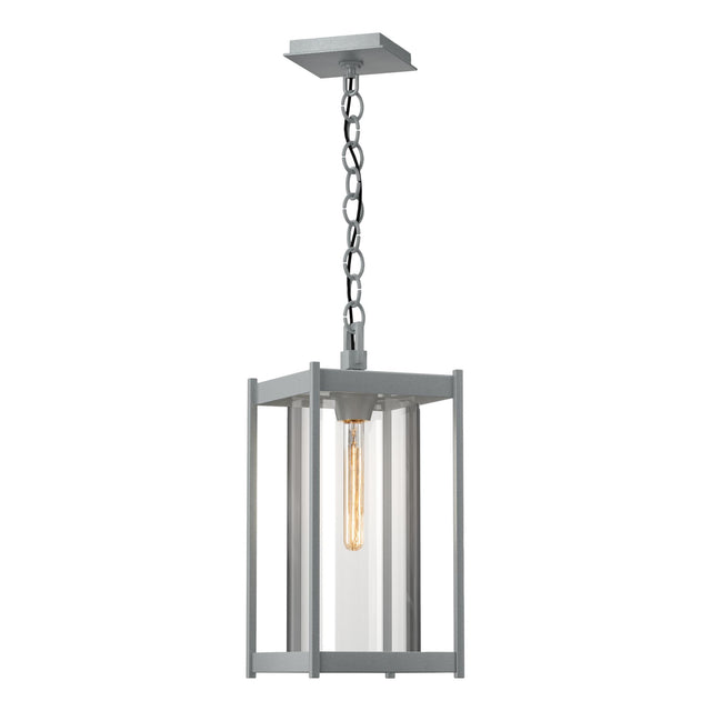 Hubbardton Forge 2023 Coastal Burnished Steel Clear Glass (ZM) Cela Large Outdoor Lantern