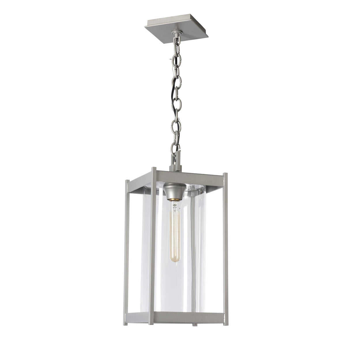 Hubbardton Forge 2023 Coastal Burnished Steel Clear Glass (ZM) Cela Large Outdoor Lantern