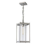 Hubbardton Forge 2023 Coastal Burnished Steel Clear Glass (ZM) Cela Large Outdoor Lantern