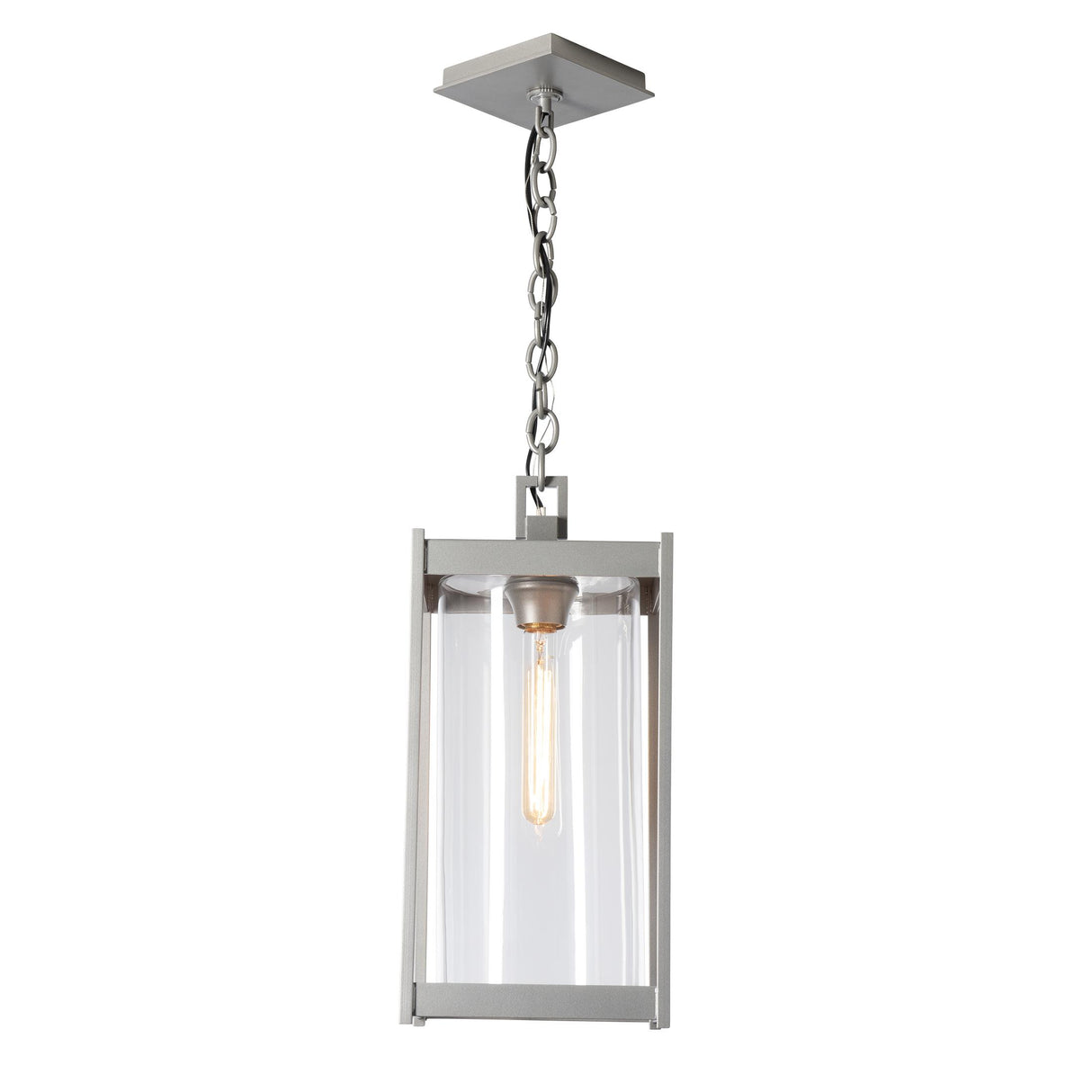 Hubbardton Forge 2023 Coastal Burnished Steel Clear Glass (ZM) Cela Large Outdoor Lantern