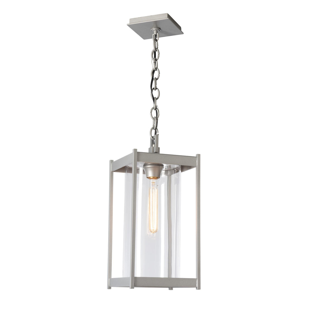 Hubbardton Forge 2023 Coastal Burnished Steel Clear Glass (ZM) Cela Large Outdoor Lantern