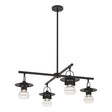 Hubbardton Forge 2021 Coastal Black Clear Glass (ZM) Multi Mason Outdoor 4-Light Pendant