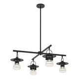 Hubbardton Forge 2021 Coastal Black Clear Glass (ZM) Multi Mason Outdoor 4-Light Pendant