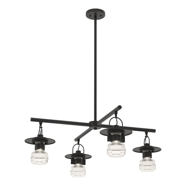 Hubbardton Forge 2021 Coastal Black Clear Glass (ZM) Multi Mason Outdoor 4-Light Pendant