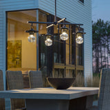 Hubbardton Forge 2021 Coastal Black Clear Glass (ZM) Multi Mason Outdoor 4-Light Pendant