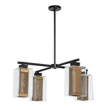 Hubbardton Forge 2021 Coastal Black Coastal Gold Clear Glass (ZM) Multi Polaris Outdoor 4-Light Pendant