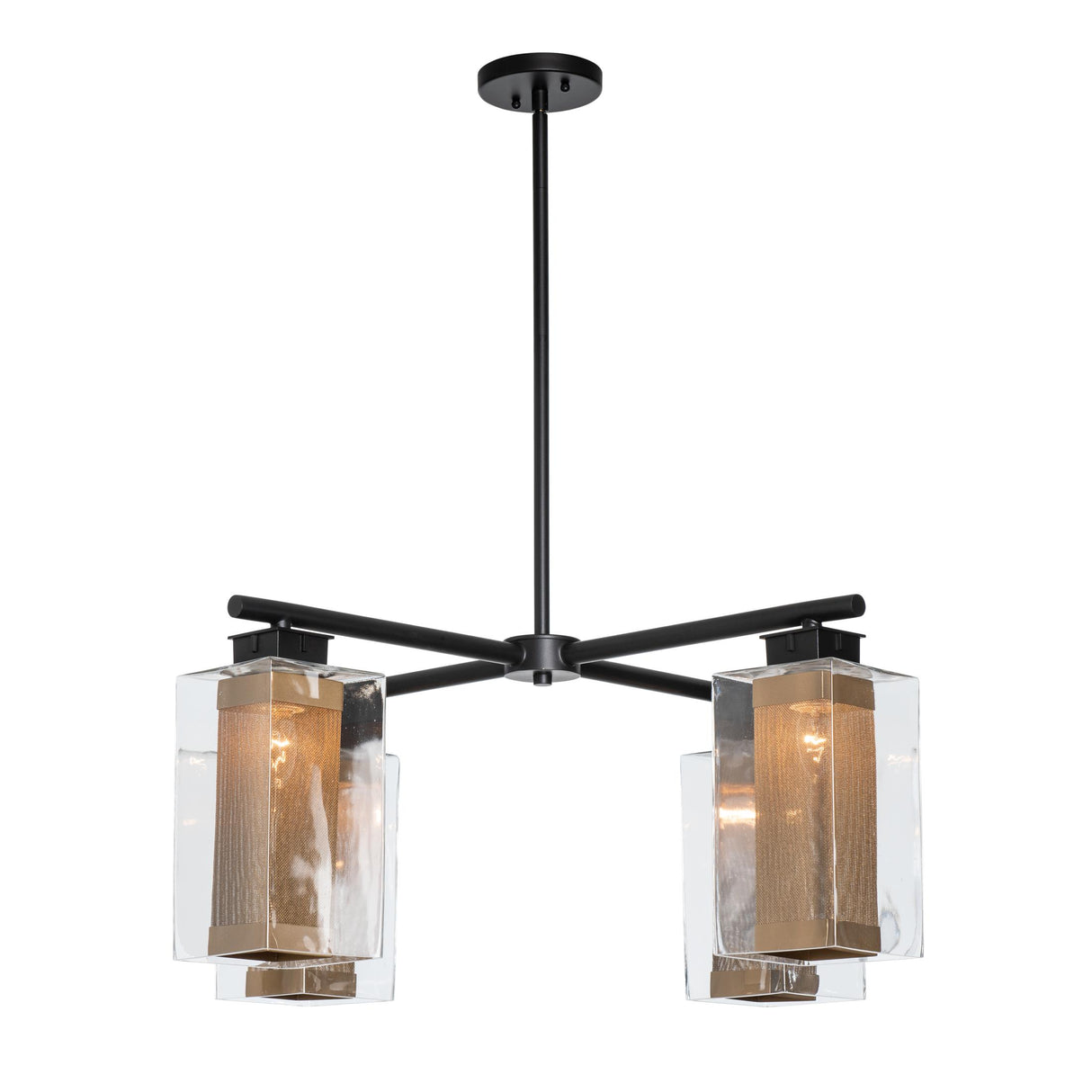 Hubbardton Forge 2021 Coastal Black Coastal Gold Clear Glass (ZM) Multi Polaris Outdoor 4-Light Pendant