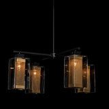 Hubbardton Forge 2021 Coastal Black Coastal Gold Clear Glass (ZM) Multi Polaris Outdoor 4-Light Pendant