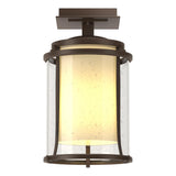 Hubbardton Forge 2010 Coastal Bronze Seeded Glass with Opal Diffuser (ZS) Meridian Outdoor Semi-Flush