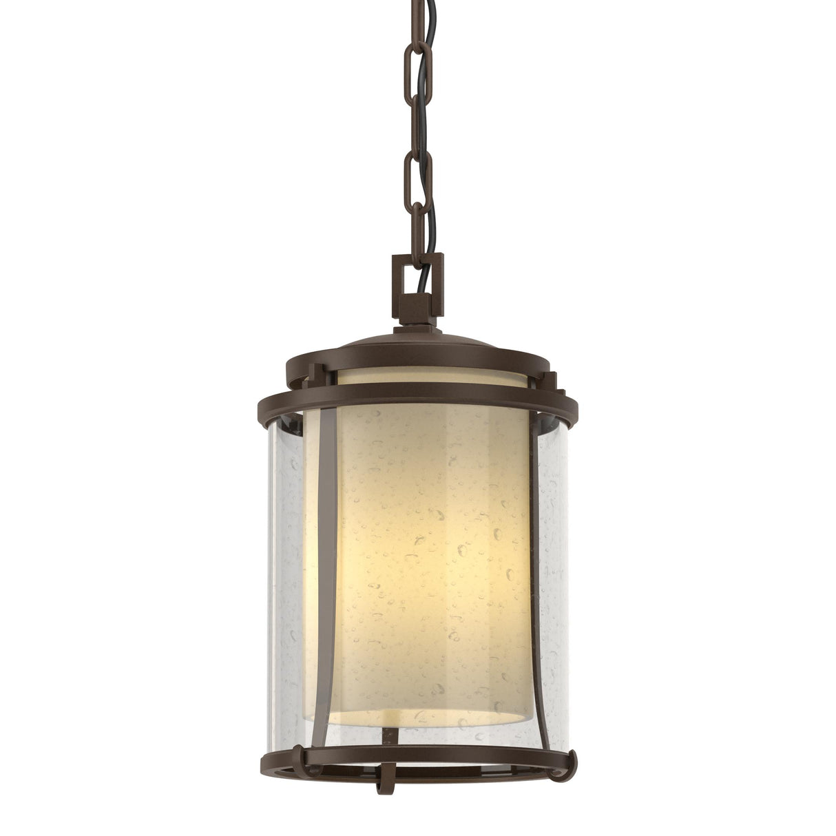 Hubbardton Forge 2010 Coastal Bronze Seeded Glass with Opal Diffuser (ZS) Meridian Outdoor Ceiling Fixture