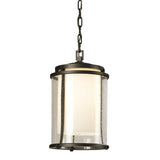 Hubbardton Forge 2010 Coastal Dark Smoke Seeded Glass with Opal Diffuser (ZS) Meridian Large Outdoor Ceiling Fixture