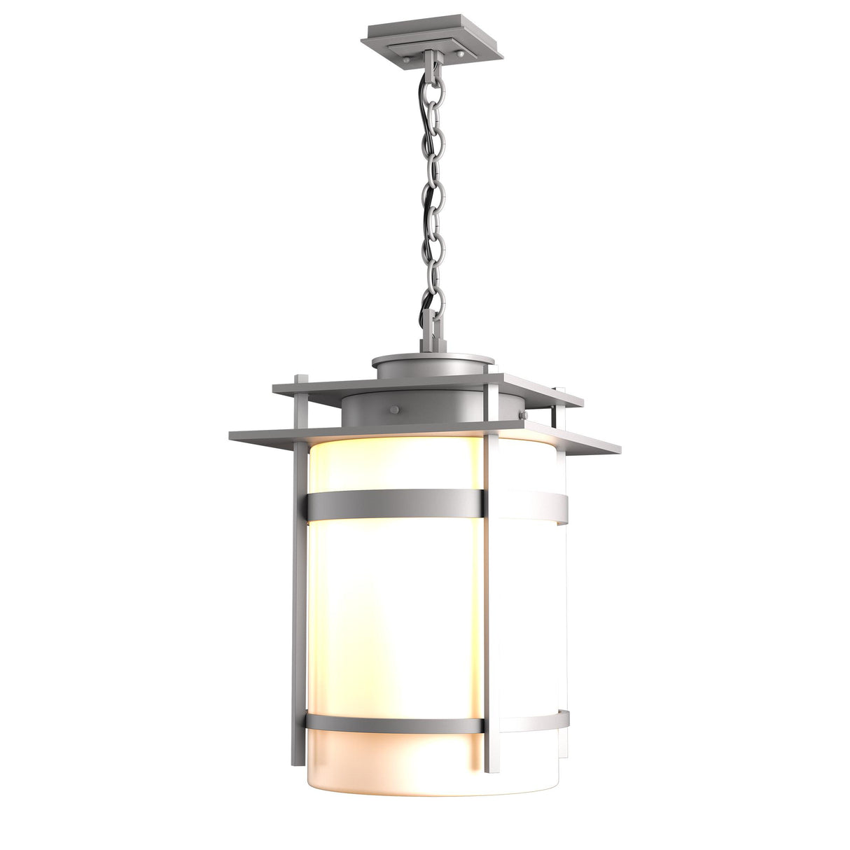 Hubbardton Forge 2007 Coastal Burnished Steel Opal Glass (GG) Banded Large Outdoor Fixture