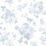 Brewster Home Fashions Everblooming Rosettes Blue Bella Ribbon Peel & Stick Wallpaper