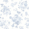 Brewster Home Fashions Everblooming Rosettes Blue Bella Ribbon Peel & Stick Wallpaper