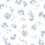 Brewster Home Fashions French Blue Ribbon Rosa Peel & Stick Wallpaper