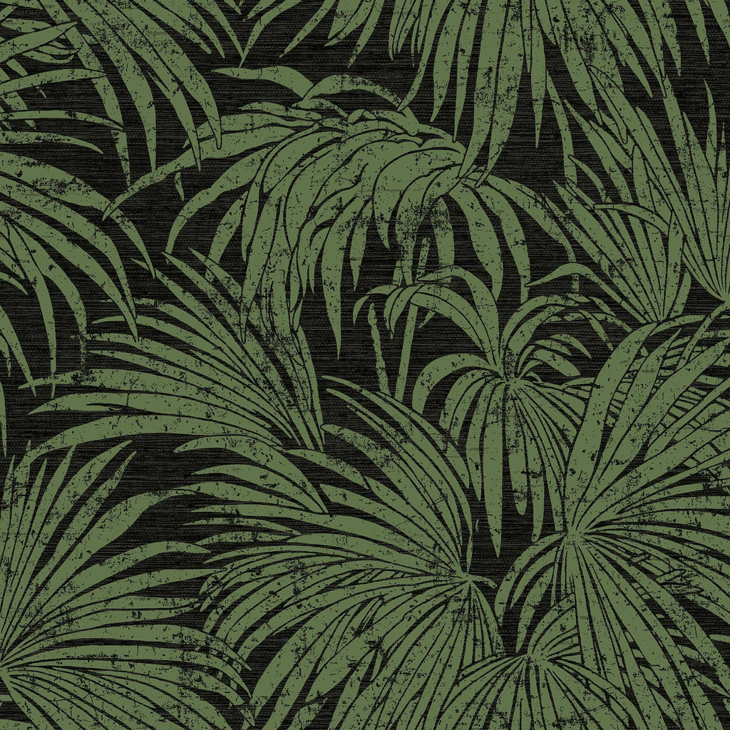 Brewster Home Fashions Black & Green Cassava Palm Peel & Stick Wallpaper