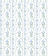 A-Street Prints Dreamy Days Sweet Blue Stripe & Floral Wallpaper