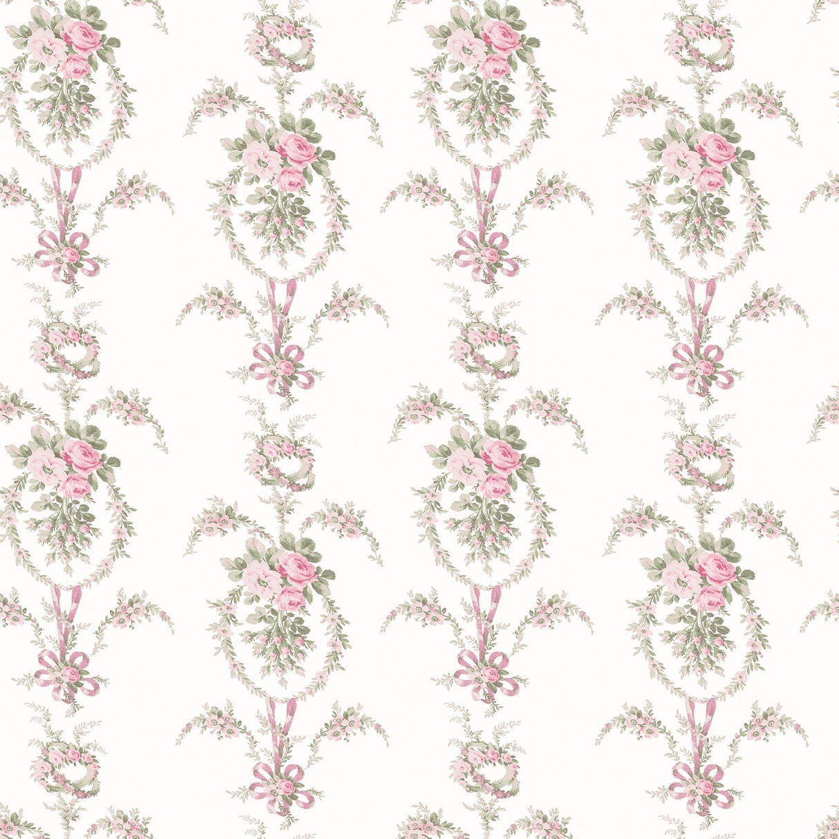 A-Street Prints Rose Cheeks Party Pink Floral Cluster Wallpaper