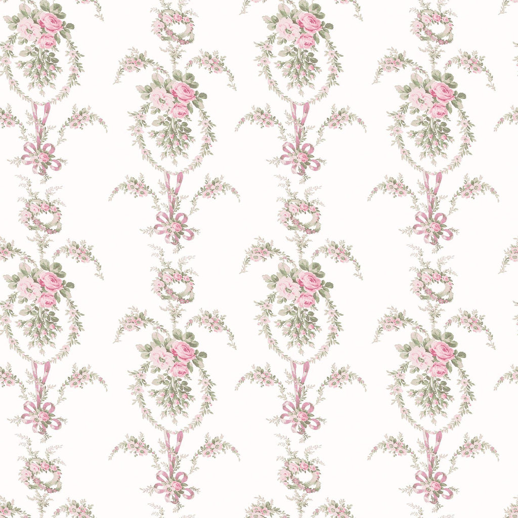 A-Street Prints Rose Cheeks Party Pink Floral Cluster Wallpaper